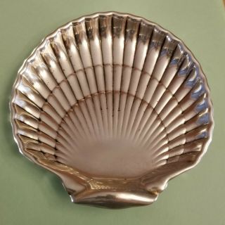 Vintage 1940 ' s Gorham Sterling Silver Footed Scallop Shell Dish 42677 2