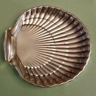 Vintage 1940 ' s Gorham Sterling Silver Footed Scallop Shell Dish 42677 3