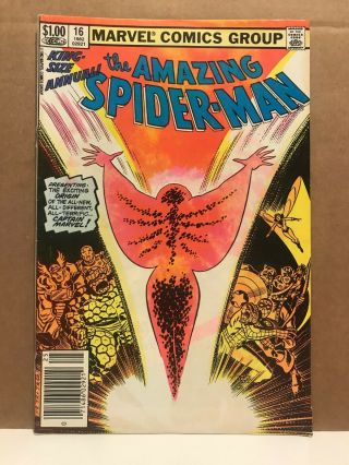 Marvel The Spider - Man Annual 16 1982 1st App Monica Rambeau Capt Marvel