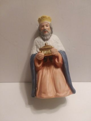 Christmas Nativity Homco 5260 Wise Man Replacement Home Interiors Ceramic Blue