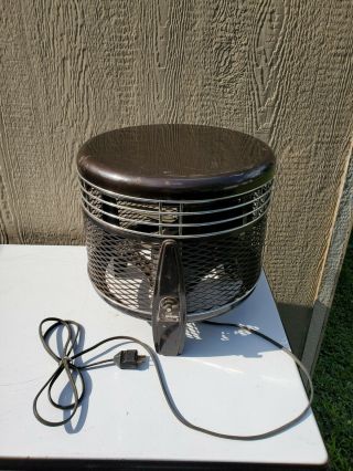 Vintage Mid Century Brown Emerson Hassock 3 Speed Fan 74646 - Ag