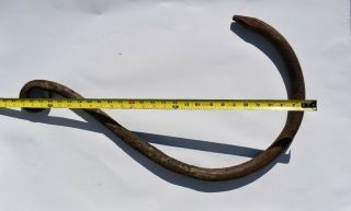 Huge 27 " Antique/primitive Hand Forged Wrought Cast Iron Hook Farm/meat