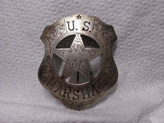Vintage Antique Us Marshal Coin Silver Badge