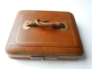 QUALITY ANTIQUE LEATHER TRAVELLING JEWELRY JEWELLERY BOX CONSULTINA C1880 2