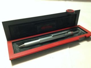 Vintage Rotring Trio Ballpoint Pen Silver Pencil Blue Red Ink,  (think 600
