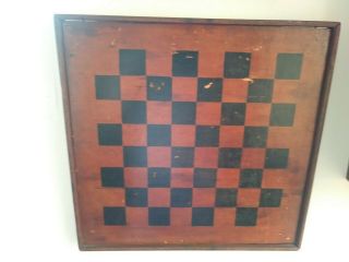 Antique Wooden Checker Board Game Board