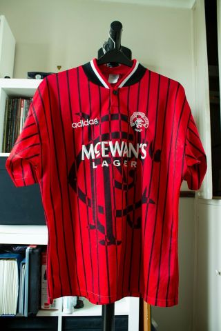 Glasgow Rangers 1994 - 95 Away Football Shirt Top - Large Adults - Vintage