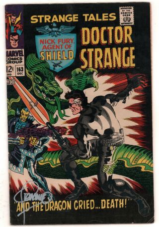 Strange Tales 163 Nick Fury - (grade 4.  5) 1967 Signed By Jim Steranko W
