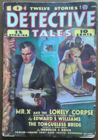 Detective Tales August 1938 Frederick C.  Davis Ray Cummings E.  S.  Williams