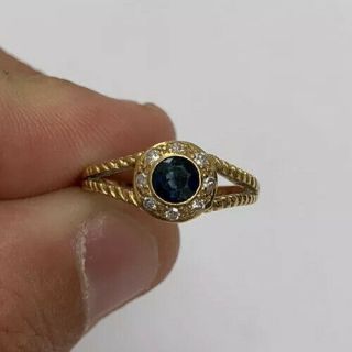 18ct Gold Sapphire And Diamond Vintage Ring,  18k 750