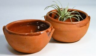 Terra Cotta/bowls/glazed/handles/small Dish/serving/display/western/boho Chic/ 2