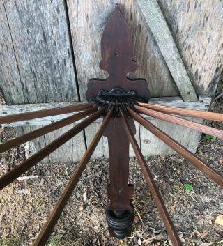 Antique Victorian Solid Wood & Cast Iron Clothes Drying Rack Hanging Vintage