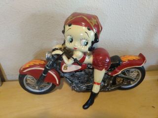 Vintage Betty Boop 14 " X 20 " Motorcycle Statue