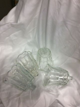 Home Interior / Homco Set Of 4 Clear Tulip Shape Votive Cups / Candle Holders/ G