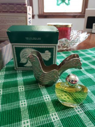 Vintage Avon Silver Dove Ornament Bird Of Paradise Full Bottle & Orginal Box