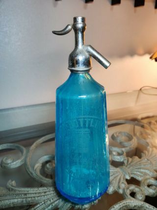Vintage Blue Seltzer Bottle Big Boy Bottling