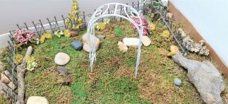 Dollhouse Miniatures & Collectibles White Wire Arbor Fairy Garden 1:12