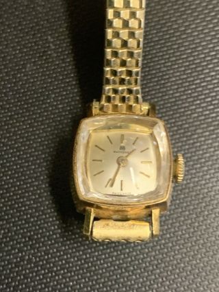 Vintage Bucherer 18k Yellow Gold 17 Jewels Ladies Women’s Wristwatch Runs
