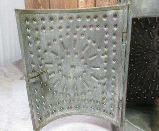 Antique 19th Century Punched Tin Candle 