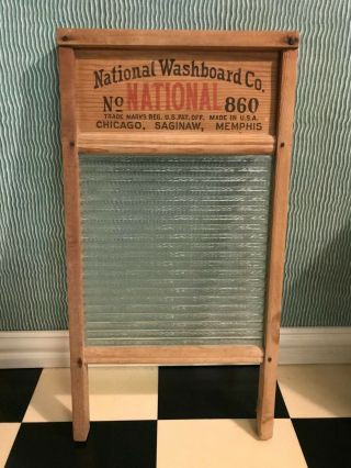 Vintage Glass Washboard,  National Washboard 860,  Glass King,  Mississippi Glass