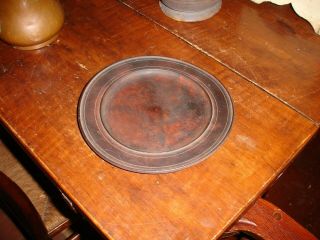 An Early,  American Colonial Period,  Hand Turned Treen Plate,  Footed