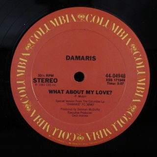 Damaris What About My Love? Columbia 12 " Vg,  /vg,  Hear