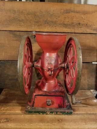 Antique Primitive Suffolk Iron Foundry Ltd 1920 Cast Iron Coffee Mill Grinder