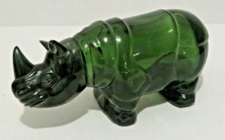Vintage Avon Big Game Wild Rhino Decanter Tai Winds After Shave Green Bottle