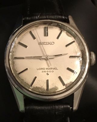 Seiko Lord Marvel Tropical Dial Watch 36000 Bpm Ss 1972 Hi Beat Gs Grand Vintage