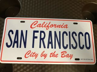 San Francisco California City By The Bay License Plate Sign,  Never Displayed