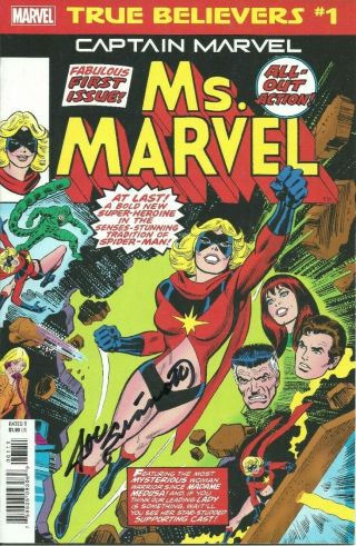 Ms.  Marvel 1 1st App Of Carol Danvers Signed By Joe Sinnott True Believers