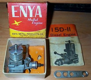 Vintage Enya 15d Ii Diesel Model Airplane Engine W/box - Never Ran