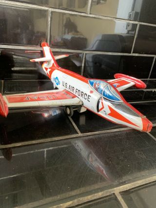 U.  S.  AIR FORCE FG - 761 FIGHTER JET AEROPLANE Vintage Tin 1960’s Toy Made In Japan 2