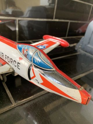 U.  S.  AIR FORCE FG - 761 FIGHTER JET AEROPLANE Vintage Tin 1960’s Toy Made In Japan 3
