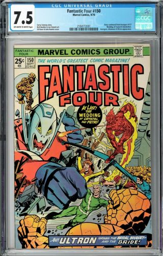 Fantastic Four 150 Cgc 7.  5 (sep 1974,  Marvel) John Romita Cover,  Ultron App.