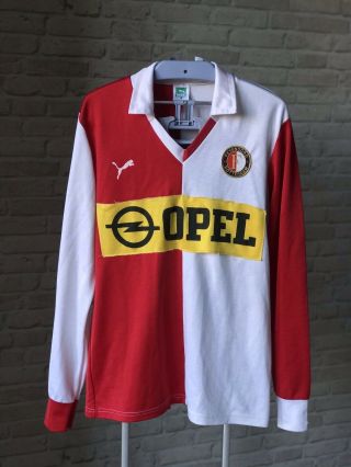Vintage Puma Feyenoord Football 1984 1985 Opel Long Sleeve T - Shirt Tricot Maglie