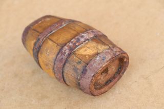 Old Antique Primitive Wooden Wood Barrel Keg Vessel Canteen Bottle Wine 19th