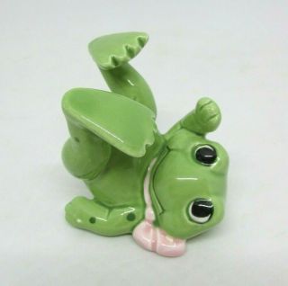 Vintage Omnibus Fitz & Floyd,  1984 Mini Ceramic Playful Frog Figurine,  Cute