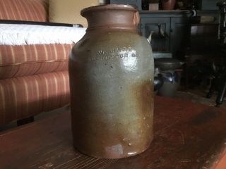 Antique Stoneware Canning Jar Crock Wm.  Hare Wilmington Delaware