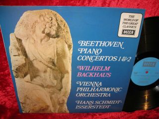 1960 Uk Nm Decca Spa 401 Stereo Beethoven Piano Concerto 1 & 2 Backhaus Vpo Schm
