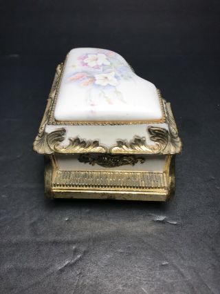 Vintage Porcelain And Enamel Piano Music Box Made In Japan
