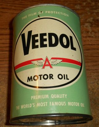 Vintage Veedol Motor Oil One Quart Can/tough