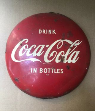 Vintage Coca Cola 12 Round Button Metal Sign