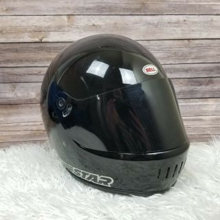 Vtg 1970 80s Bell Star Ltd Motorcycle Car Racing Full Face Helmet Black 7 1/2