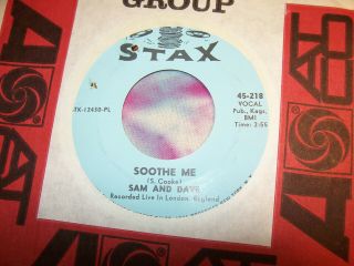 Sam And Dave Soothe Me 45 Rpm 7 " 1967 R&b Soul Org.  Press