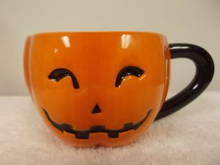 Target Home Halloween Hand Painted Jack O Lantern Face Coffee Tea Cup Mug