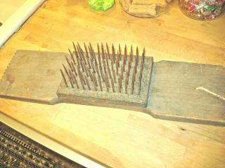 Antique Primitive Flax Hackle Hetchel Farm Tool Comb Wheat Wool 1800s