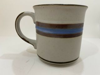 Vintage Otagiri Stoneware Tea Coffee Mug Blue White Floral Cup