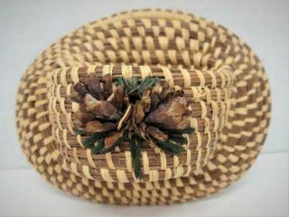 Vintage Wicker Rattan Boho Woven Basket Small Wall Hanging Hat Planter Decor