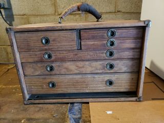 Vintage Wood Box Machinist Tool Chest